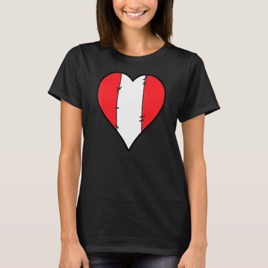 T-shirt Drapeau péruvien de coeur (Devant)