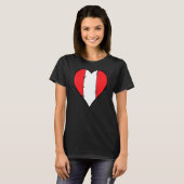 T-shirt Drapeau péruvien de coeur (Devant entier)
