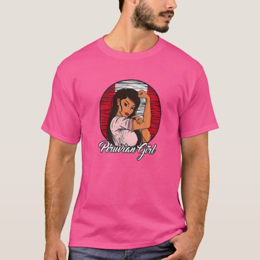 T-shirt Drapeau péruvien Pérou Fille péruvienne (Devant)