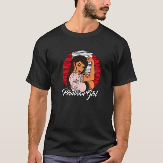 T-shirt Drapeau Péruvien Pérou Fille Péruvienne   (Devant)