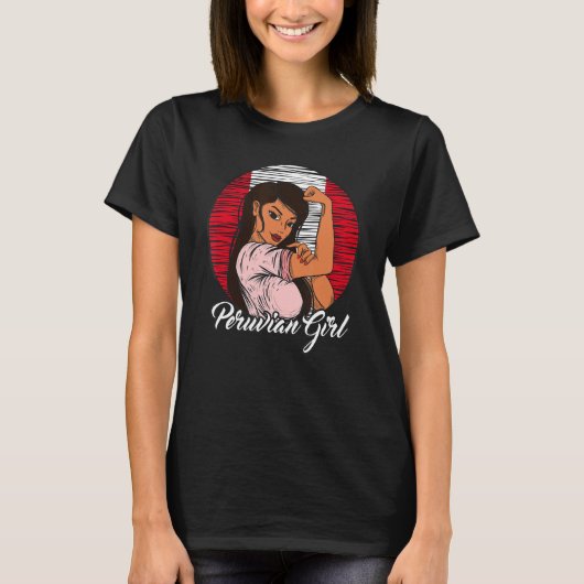 T-shirt Drapeau péruvien Pérou Peruvienne fille (Devant)