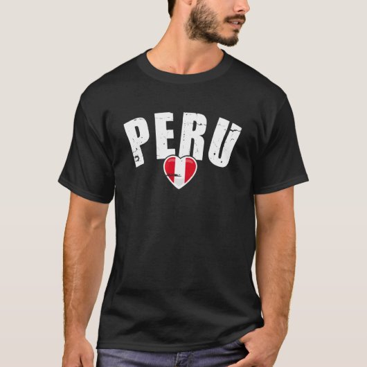 T-shirt Drapeau péruvien Vintage 1 (Devant)