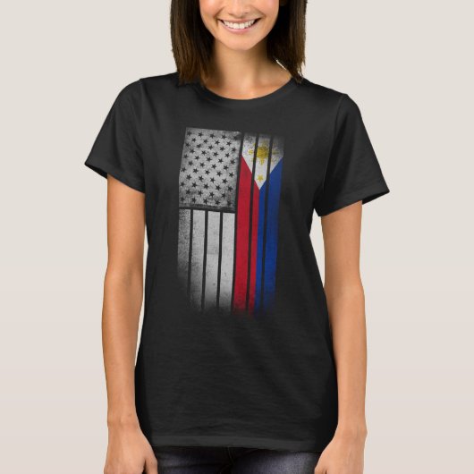 T-shirt Drapeau philippin américain (Devant)