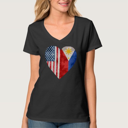 T-shirt Drapeau philippin américain des Philippines (Devant)