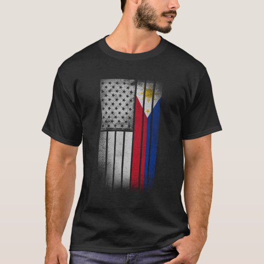 T-shirt Drapeau philippin philippin Drapeau longue S (Devant)