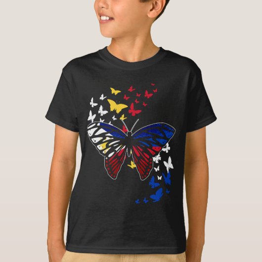 T-shirt Drapeau philippin Pinoy Papillon animal philippin (Devant)