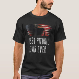 T-shirt Drapeau Pibull américain Meilleur Pitbull Papa Jam