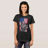 T-shirt Drapeau Pit Bull Terrier Amoureux de les chiens Am (Devant entier)