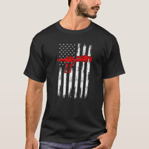 T-shirt Drapeau Plomber Américain 4e juillet Plomberie pat