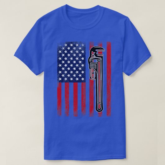 T-shirt Drapeau Plomber Plumber USA (2) (Design devant)