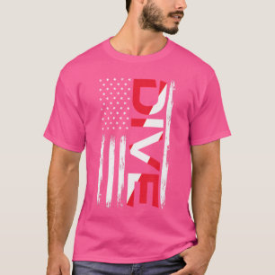 T-shirt Drapeau Plongée Plongée Drapeau américain Drapeau