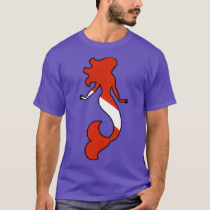T-shirt Drapeau Plongée Plongée Sirène Diver Down