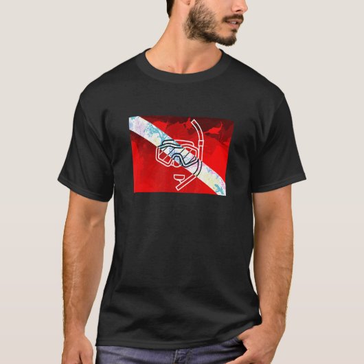 T-shirt Drapeau Plongée Snorkel Dive Masque Plongée Plongé (Devant)