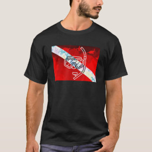 T-shirt Drapeau Plongée Snorkel Dive Masque Plongée Plongé
