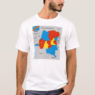 T-shirt drapeau politique de carte de pays du Zaïre