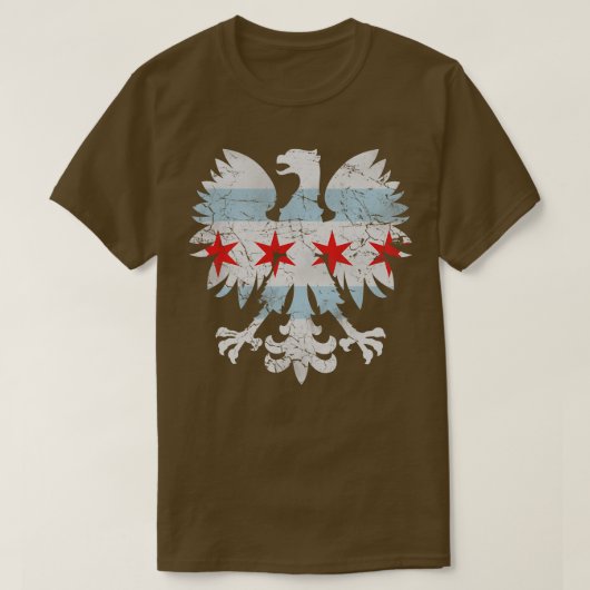 T-shirt Drapeau polonais Eagle Chicago (Design devant)