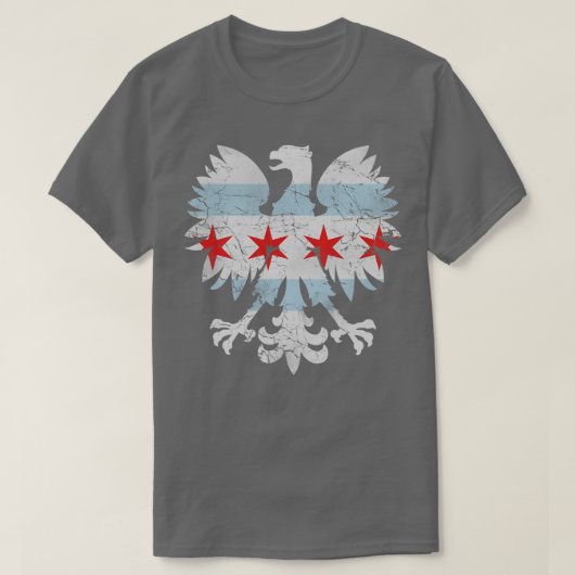 T-shirt Drapeau polonais Eagle Chicago (Design devant)