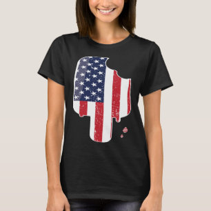 T-shirt Drapeau Popsicle glace Pop 4 juillet Patriotic Gra