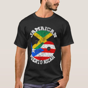 T-shirt Drapeau porto-ricain Jamaïcain Puerto Jamaïque