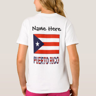 T-shirt Drapeau Porto Ricain Porto Rico Bleu Personnalisat