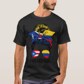 T-shirt Drapeau Porto Rico Colombie M Portoricain Colombie (Devant)
