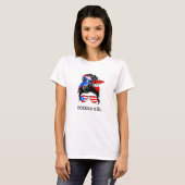 T-shirt Drapeau Porto Rico fille mignonne Boricua (Devant entier)