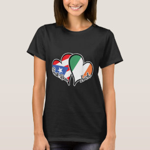 T-shirt Drapeau Porto Rico Irlande Demi-Porto-Rico Demi-Ir