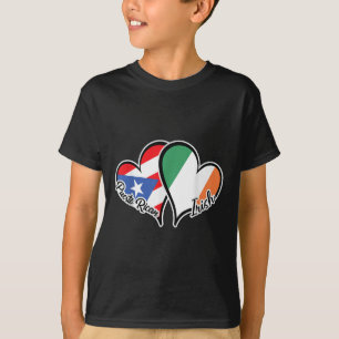 T-shirt Drapeau Porto Rico Irlande Demi-Porto-Rico Demi-Ir