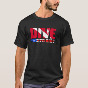 T-shirt Drapeau Porto Rico PR Drapeau Scuba Diver Design