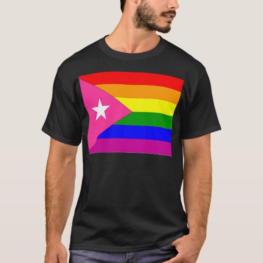 T-shirt Drapeau portoricain de gay pride (Devant)