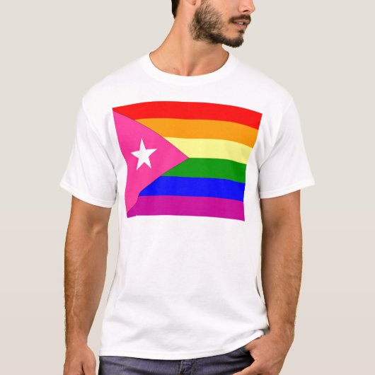 T-shirt Drapeau portoricain de gay pride (Devant)