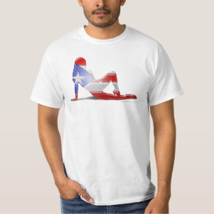 T-shirt Drapeau portoricain de silhouette de fille