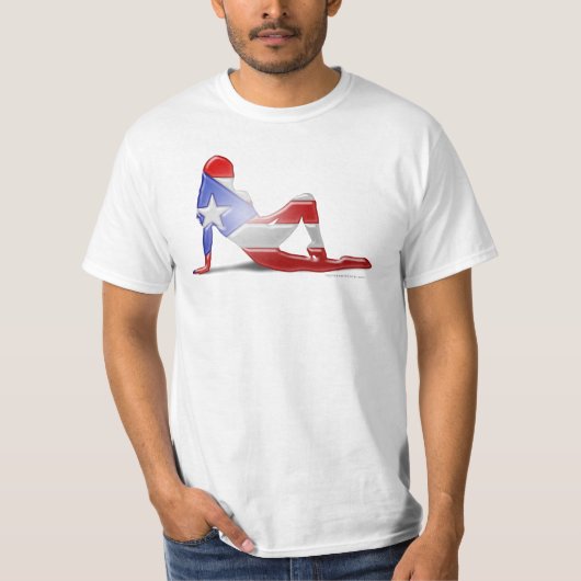 T-shirt Drapeau portoricain de silhouette de fille (Devant)
