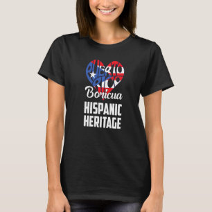 T-shirt Drapeau Portoricain Patrimoine Hispanique Boricua 