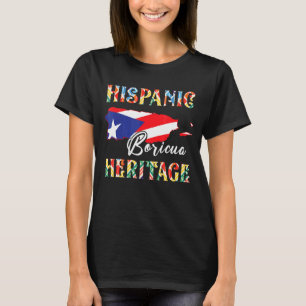T-shirt Drapeau portoricain Patrimoine Hispanique Boricua
