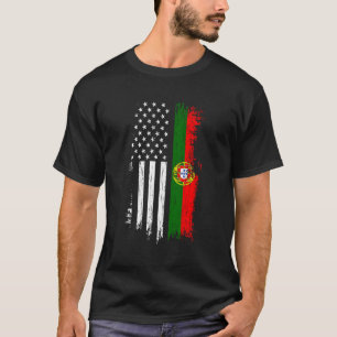 T-shirt Drapeau portugais américain - Fierté Portugal Usa