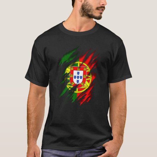 T-shirt Drapeau Portugais Du Portugal (Devant)