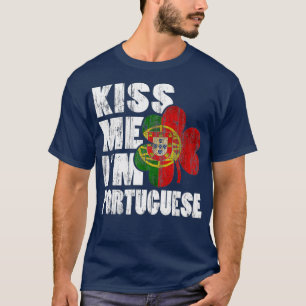 T-shirt Drapeau Portugais Irlandais Kiss Me Im