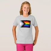T-shirt Drapeau Progress Pride (Tout le monde est le bienv (Devant entier)