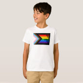 T-shirt Drapeau Progress Pride (Tout le monde est le bienv (Devant entier)