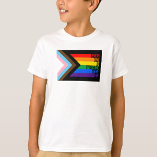 T-shirt Drapeau Progress Pride (Tout le monde est le bienv