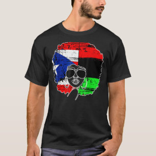T-shirt Drapeau PUERTO RICAN AFRO LATINA Boricua Porto Ric