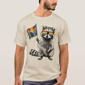 T-shirt Drapeau Raccoon Pride | Graphique LGBT Panda 2025 (Devant)