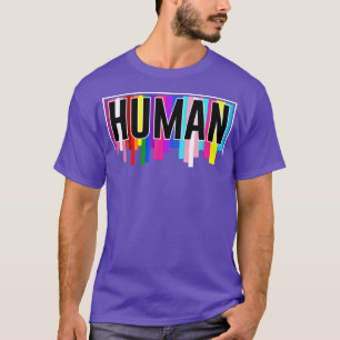 T-shirt Drapeau Rainbow Color Human LGBT Q Fier Ally Gay P