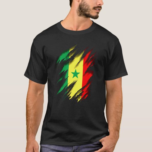 T-shirt Drapeau Rastafari Rasta Sénégal (Devant)