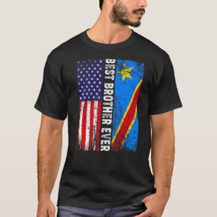T-shirt Drapeau rétro américain Congo Drapeau Meilleur Frè