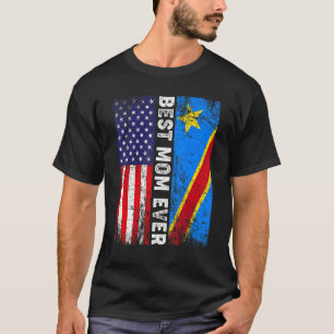 T-shirt Drapeau rétro américain Congo Drapeau meilleur mam