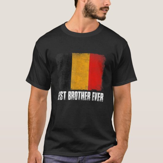 T-shirt Drapeau Retro Belgique Meilleur Frère Fête des pèr (Devant)