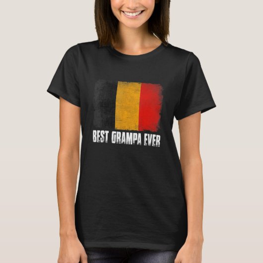 T-shirt Drapeau Retro Belgique Meilleure Fête des pères ja (Devant)