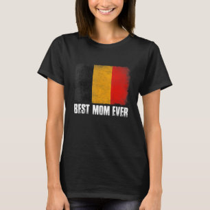 T-shirt Drapeau Rétro Belgique Meilleure Maman Pour la Fêt